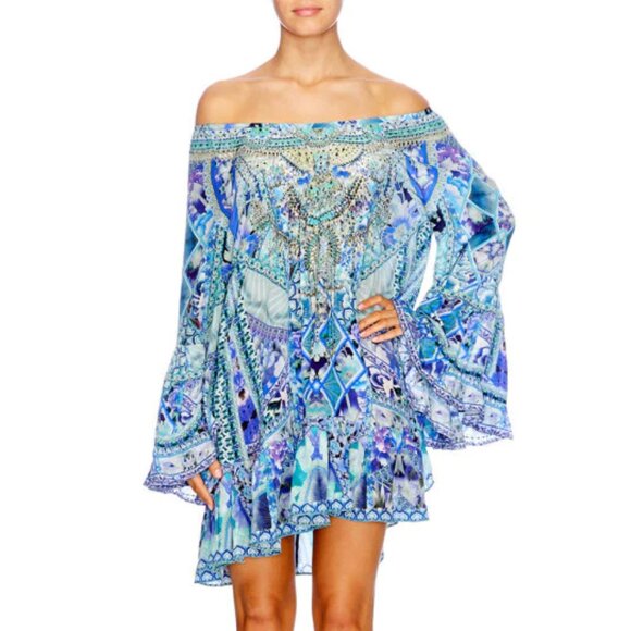 Camilla A Line Frill Dress The Blue Market Size Small b107 - Picture 4 of 13